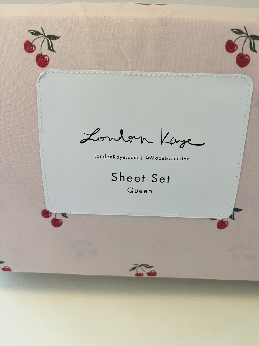 Stay Spooky & London Kaye Lot of 2 Queen Sheet Sets Embroidered Ghosts Cherries - Picture 10 of 16